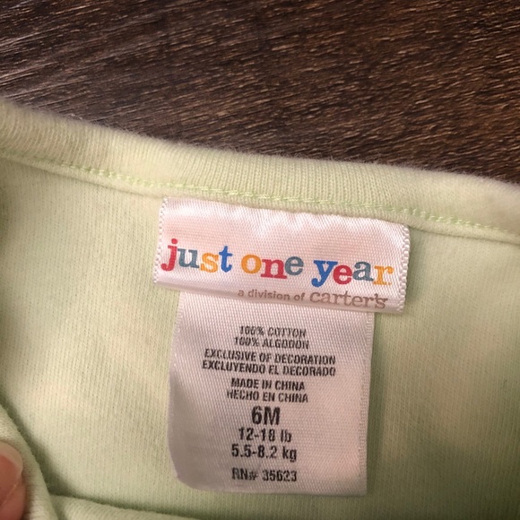 Light green butterfly top 6mo - Picture 3 of 3